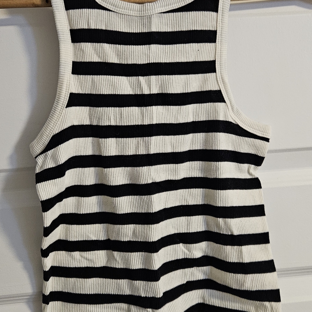 NOBO Black and White Striped Tank Top